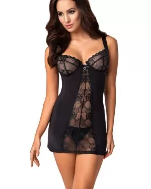 Koszulka Heartina Chemise Czarna + stringi GRATIS!