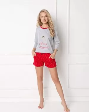 Piżama Cookie Short Grey-Red