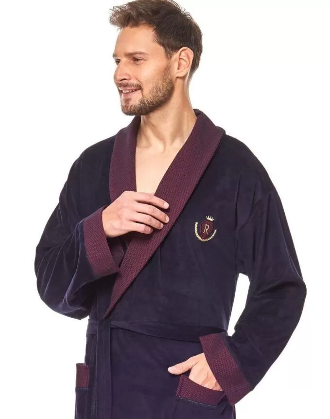 Szlafrok Duke 9102 Granatowy - obrazek 2