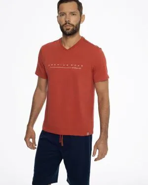 Piżama Emmet 41290-33X Czerwono-Granatowy
