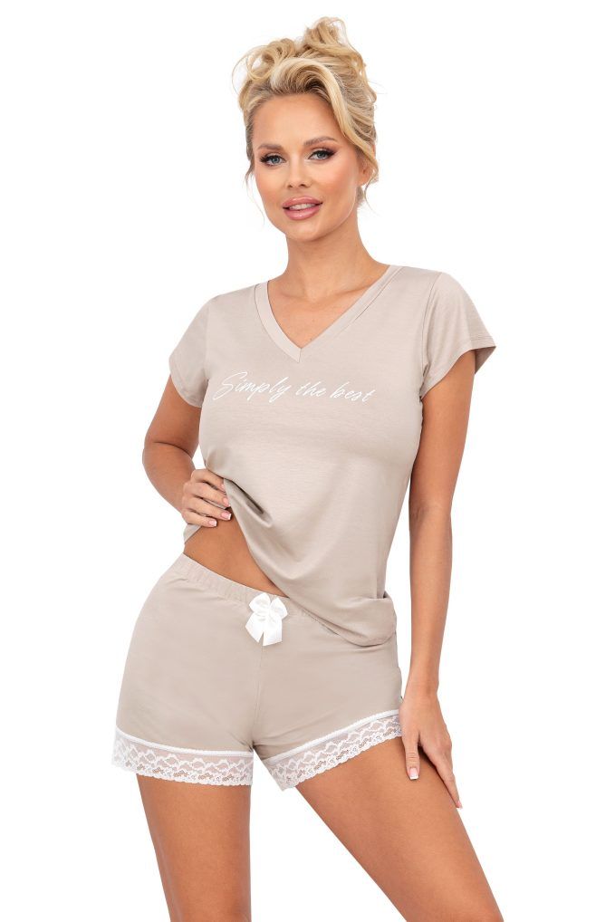 Piżama Simply 1/2 Light Beige - obrazek 2